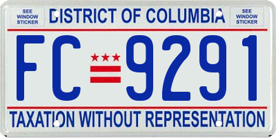 DC license plate FC9291