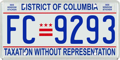 DC license plate FC9293