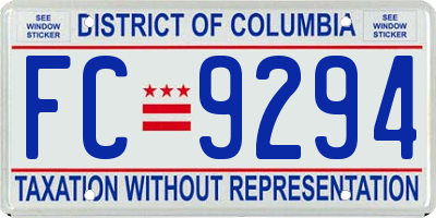 DC license plate FC9294