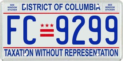 DC license plate FC9299