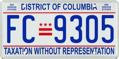 DC license plate FC9305