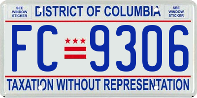 DC license plate FC9306