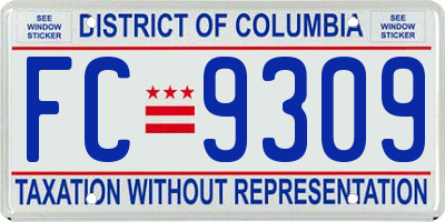 DC license plate FC9309