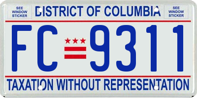 DC license plate FC9311