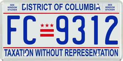 DC license plate FC9312