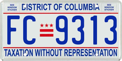 DC license plate FC9313