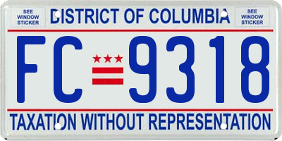 DC license plate FC9318