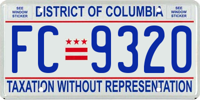 DC license plate FC9320