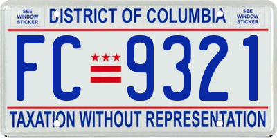 DC license plate FC9321