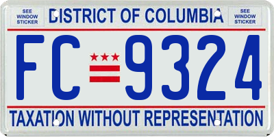 DC license plate FC9324