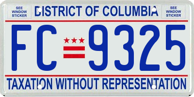 DC license plate FC9325