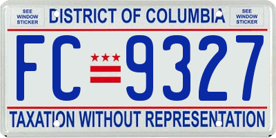 DC license plate FC9327