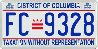 DC license plate FC9328