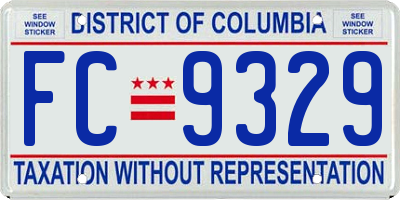 DC license plate FC9329