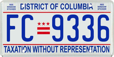 DC license plate FC9336