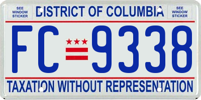 DC license plate FC9338