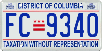 DC license plate FC9340