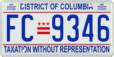 DC license plate FC9346