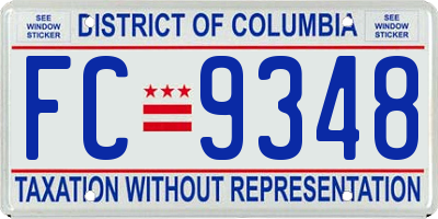 DC license plate FC9348