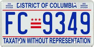 DC license plate FC9349