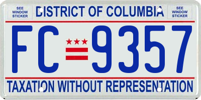 DC license plate FC9357