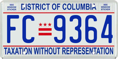 DC license plate FC9364