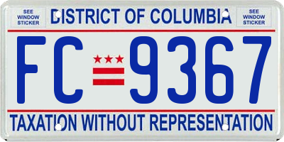 DC license plate FC9367