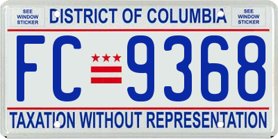 DC license plate FC9368