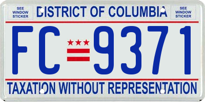 DC license plate FC9371