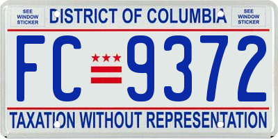 DC license plate FC9372