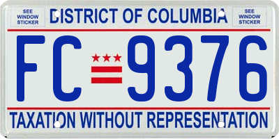 DC license plate FC9376