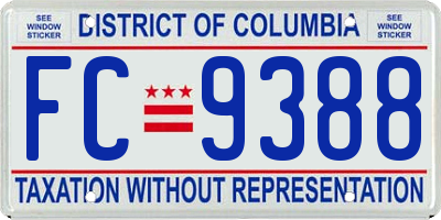 DC license plate FC9388