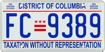 DC license plate FC9389