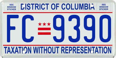 DC license plate FC9390