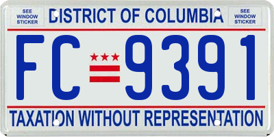 DC license plate FC9391