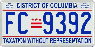 DC license plate FC9392