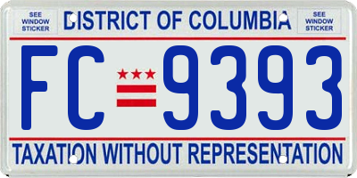 DC license plate FC9393