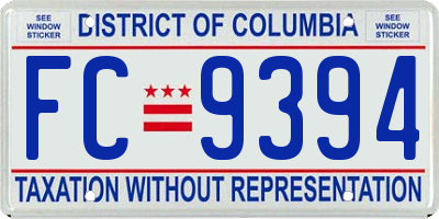 DC license plate FC9394