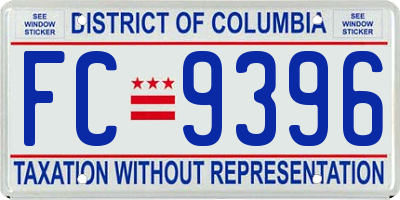 DC license plate FC9396