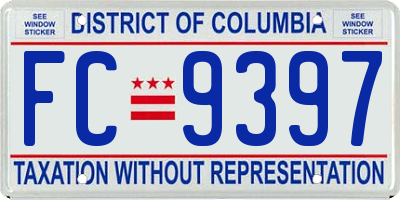 DC license plate FC9397