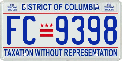 DC license plate FC9398