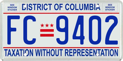 DC license plate FC9402