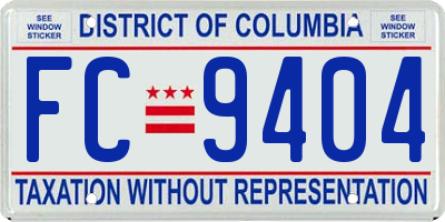 DC license plate FC9404