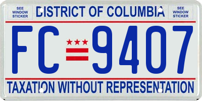 DC license plate FC9407