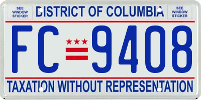 DC license plate FC9408