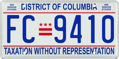 DC license plate FC9410