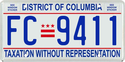 DC license plate FC9411