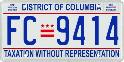 DC license plate FC9414