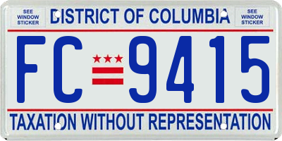 DC license plate FC9415