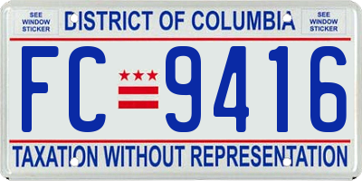 DC license plate FC9416